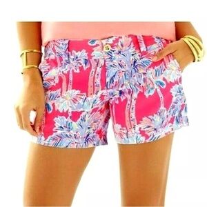 Lilly Pulitzer Flamingo Pink Nice Stems 5" Callahan Shorts